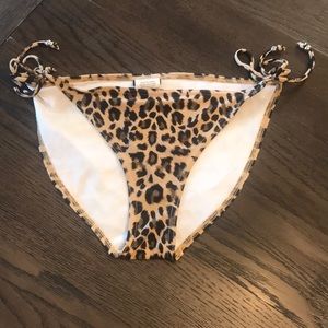 Leopard print string bikini bottoms